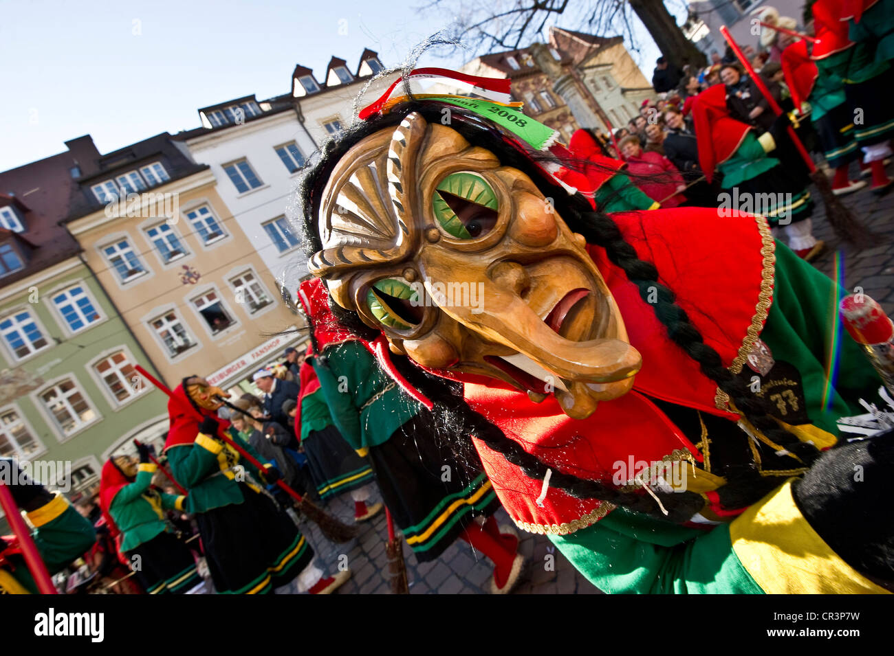 Rosenmontag Umzug vor Kajo Tor, Freiburg Im Breisgau, Baden-Württemberg, Deutschland, Europa Stockfoto