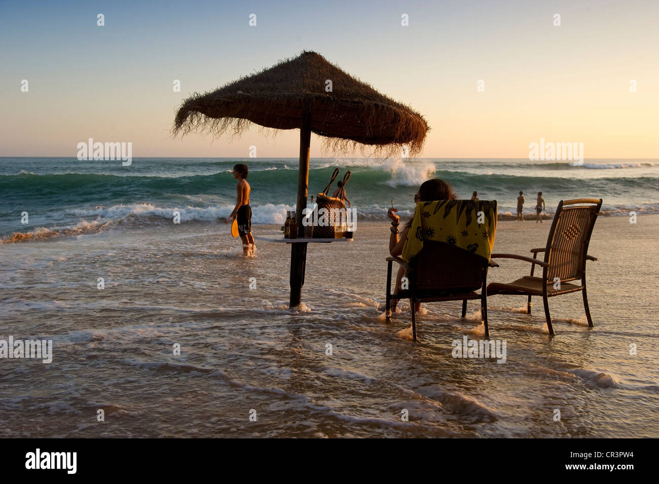 Am Strand von Caños de Meca, Costa De La Luz, Andalusien, Spanien, Europa Stockfoto