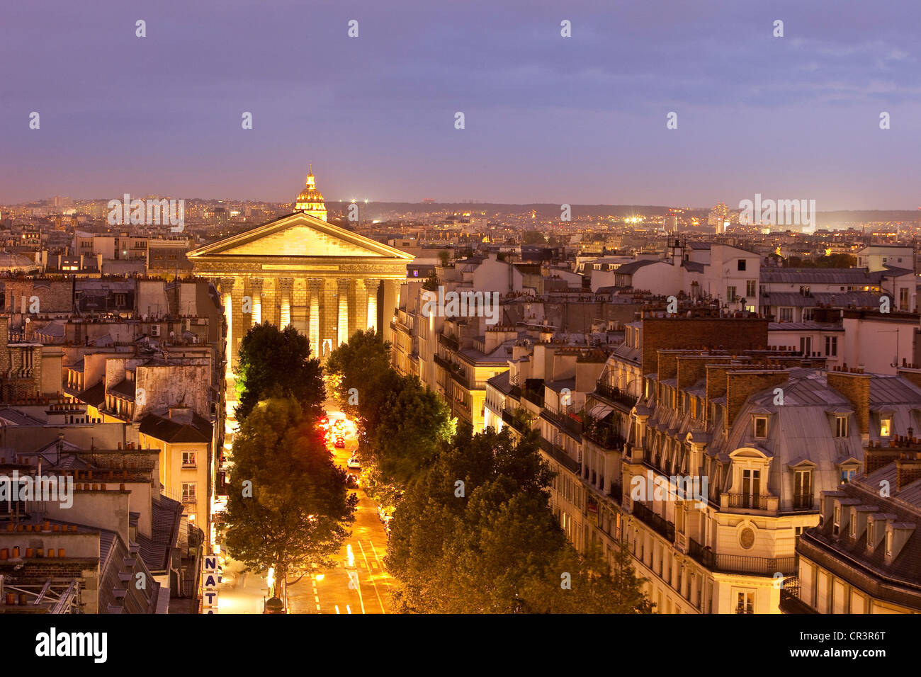 Frankreich, Paris, Rue Tronchet und Madeleine-Kirche Stockfoto