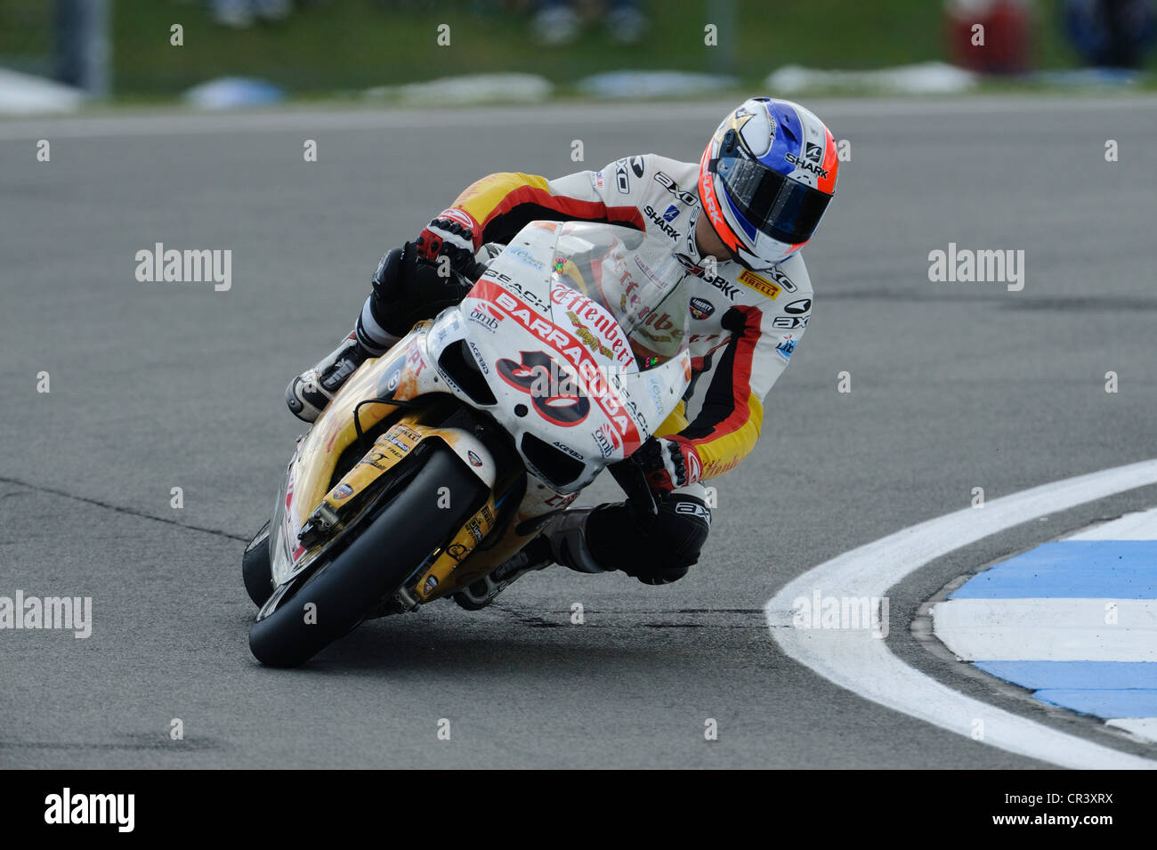 Sylvan Guintoli auf der Ducati Superbike 2012 Stockfoto