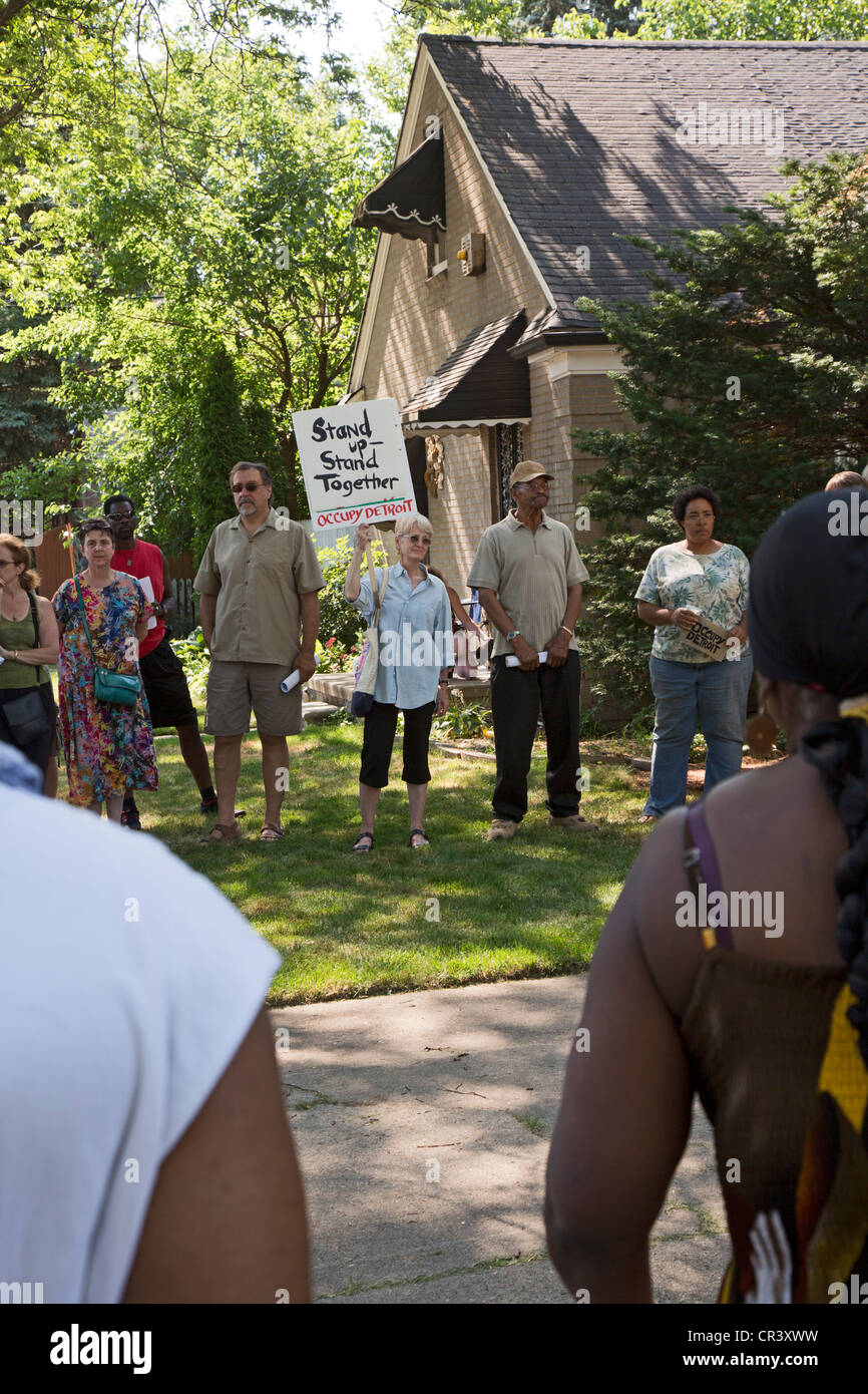 Nachbarn Rallye Stop Stop home Abschottung Stockfoto