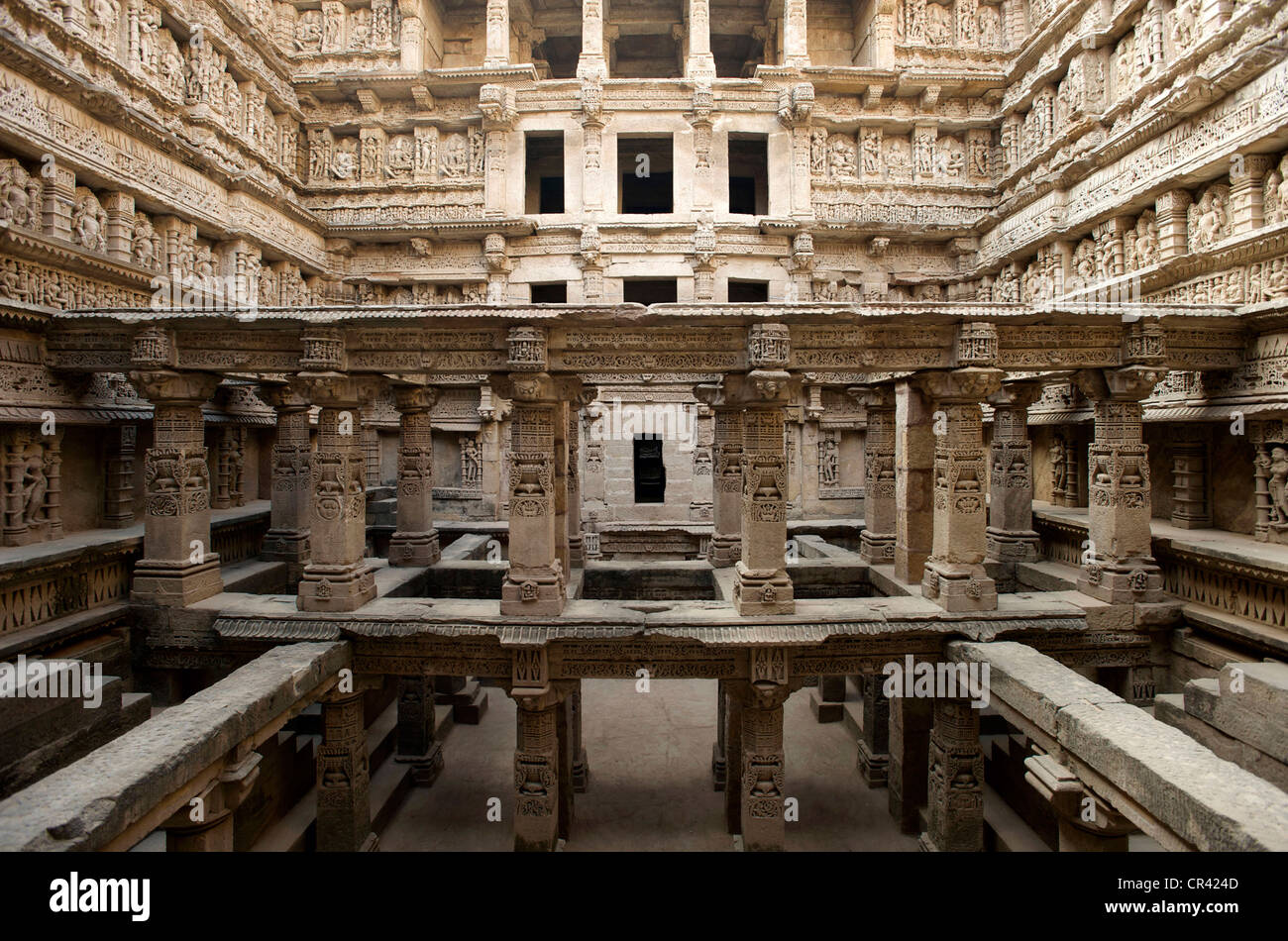Indien, Bundesstaat Gujarat, Patan, Rani Ki Vav (die Ranis Brunnen oder Queen es Schritt gut) Stockfoto Indien, Bundesstaat Gujarat, Patan, Rani Ki Vav (die Ranis Brunnen oder Queen es Schritt gut) Stockfoto