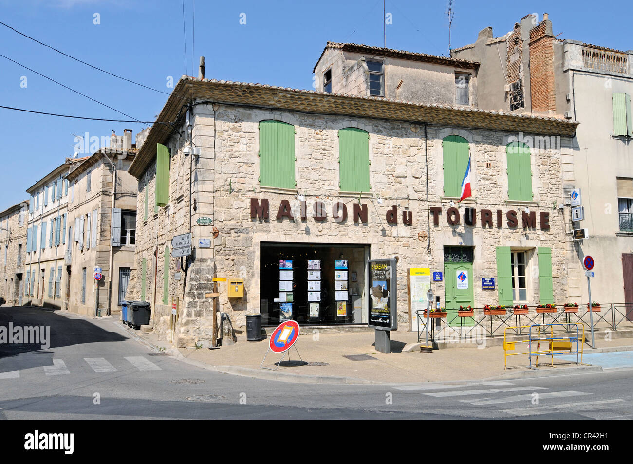 Tourist-Information, Saint Gilles du Gard, Region Languedoc-Roussillon, Frankreich, Europa Stockfoto