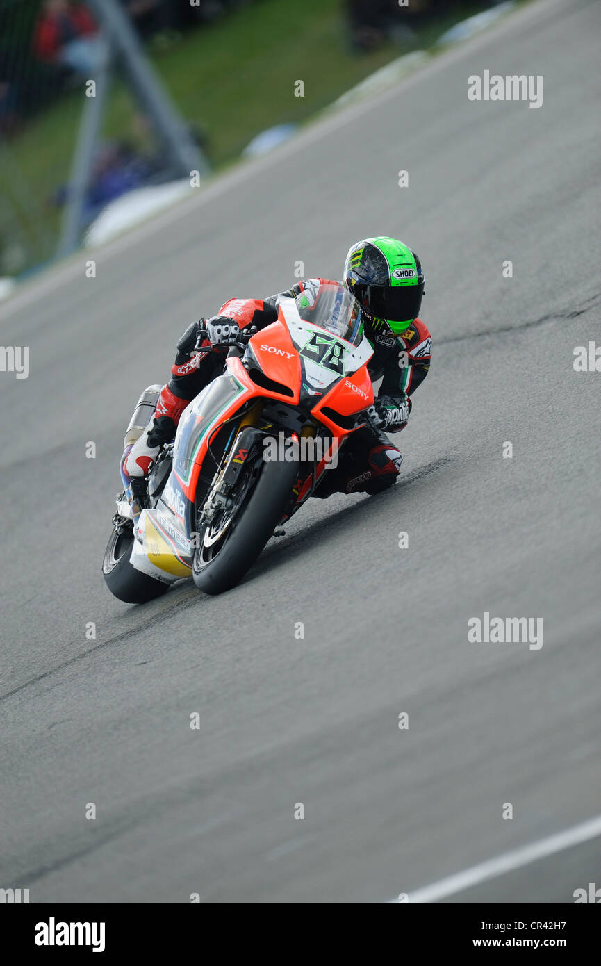 Eugene Laverty auf der Aprilia Superbike 2012 Stockfoto