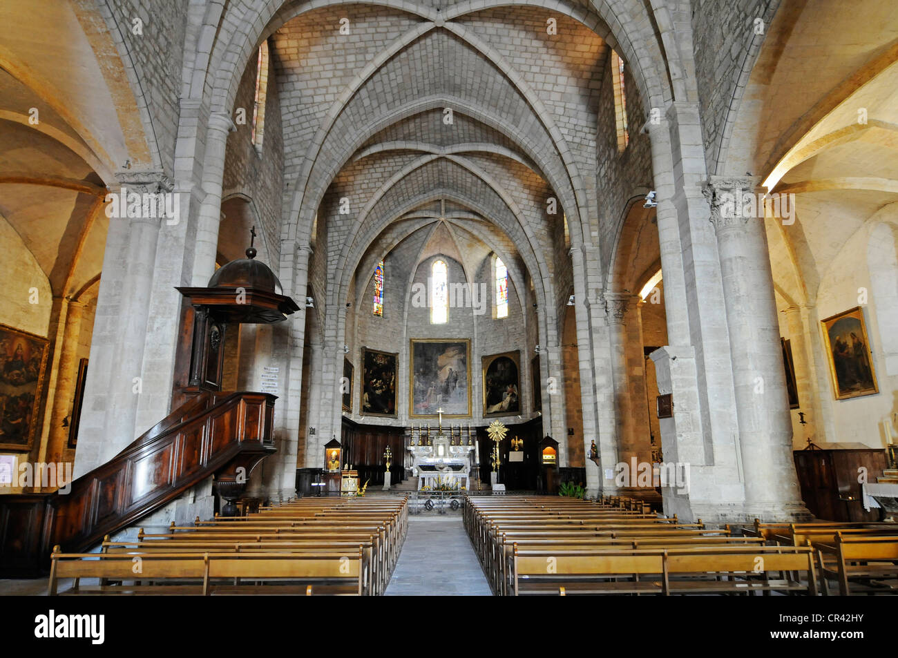 Ancienne Abbataile, Abteikirche Saint Gilles du Gard, Region Languedoc-Roussillon, Frankreich, Europa Stockfoto