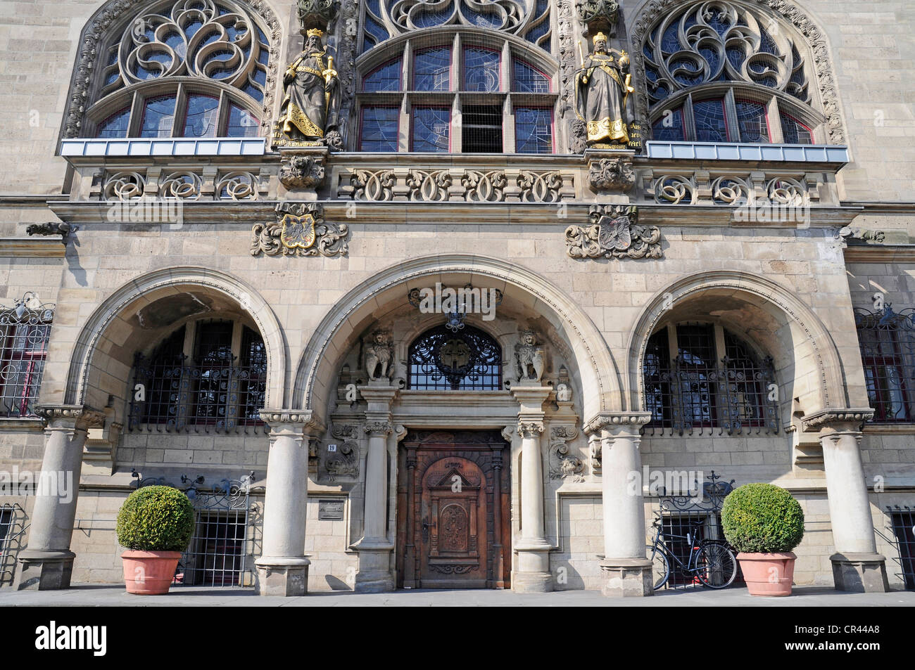 Eingang, Fassade, Historisches Rathaus, Duisburg, Ruhrgebiet Region, North Rhine-Westphalia, Deutschland, Europa Stockfoto