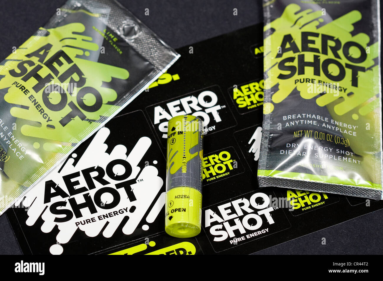 Aero Schuss inhalierbare Koffein steckt. Stockfoto