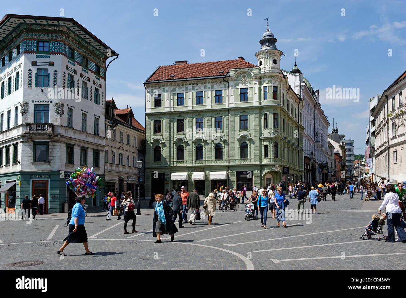 Preseren-Platz, Ljubljana, Slowenien, Europa Stockfoto