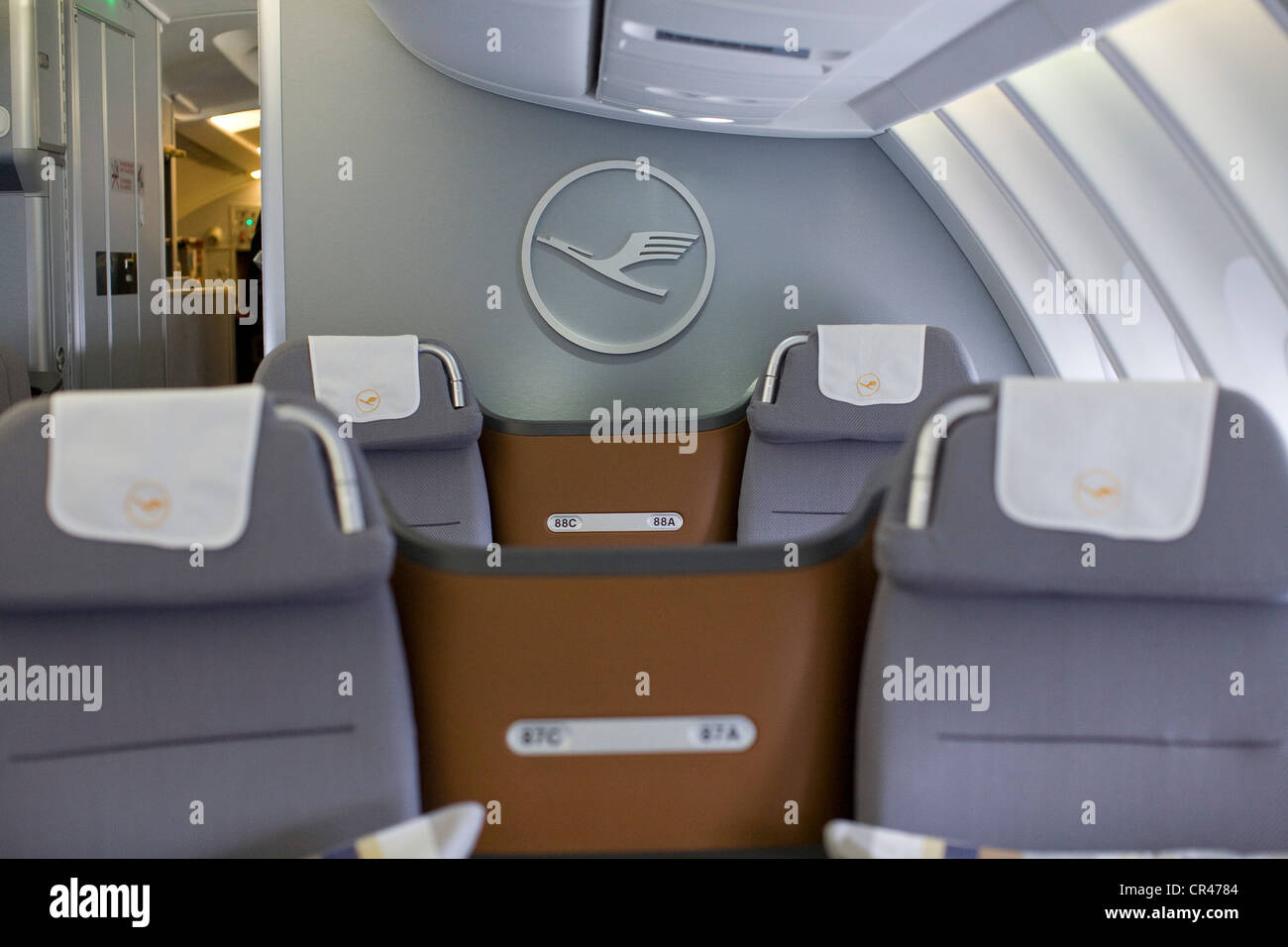 Der Business Class eine Lufthansa Boeing 747-8. Stockfoto