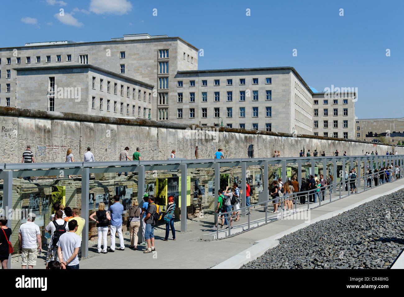 Berliner Mauer-Reste und Museum, Dokumentationszentrum, Stiftung Topographie des Terrors, historische Stätte, Denkmal Stockfoto