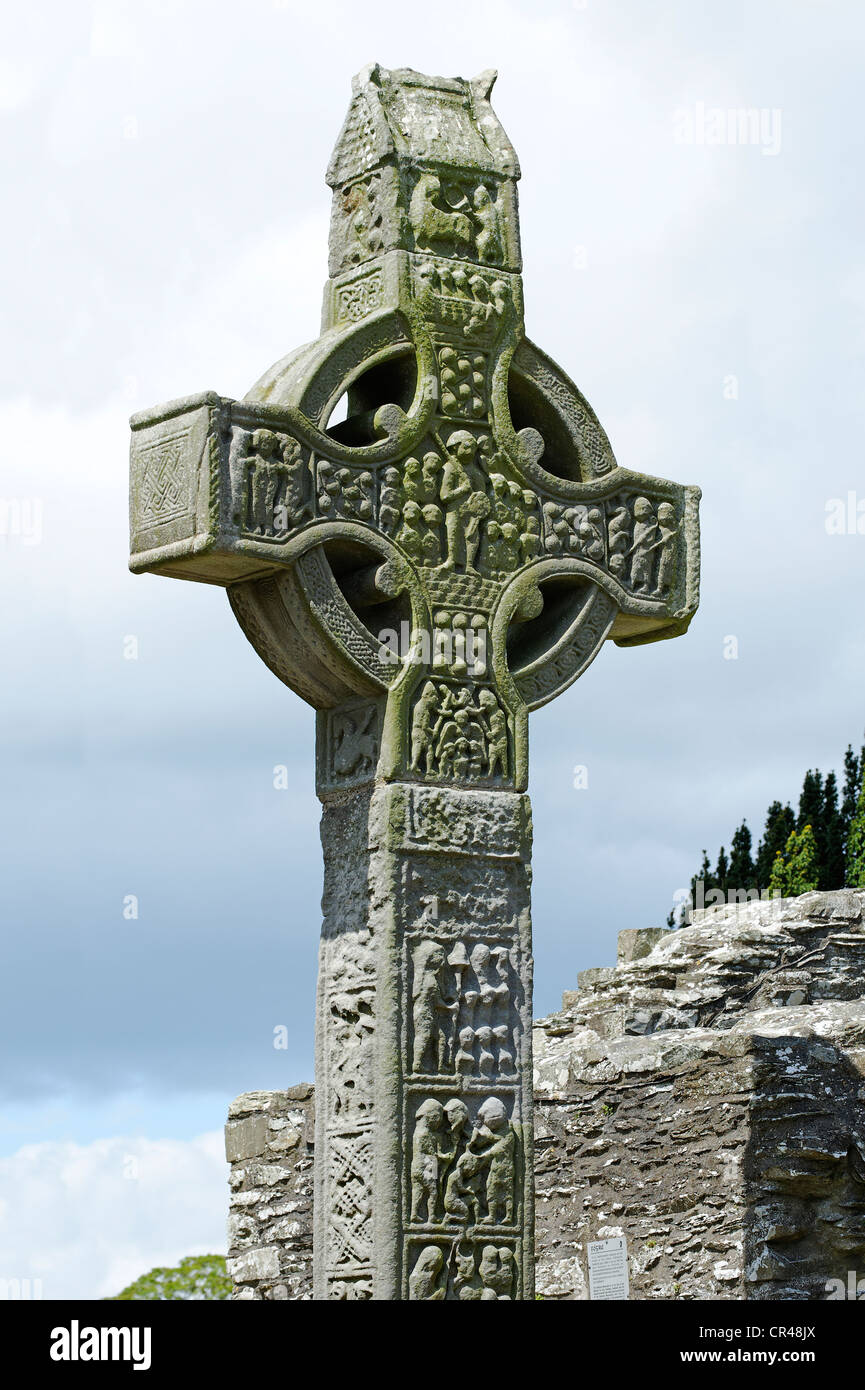 Hohes Kreuz, Monasterboice, County Louth, Republik Irland, Europa Stockfoto