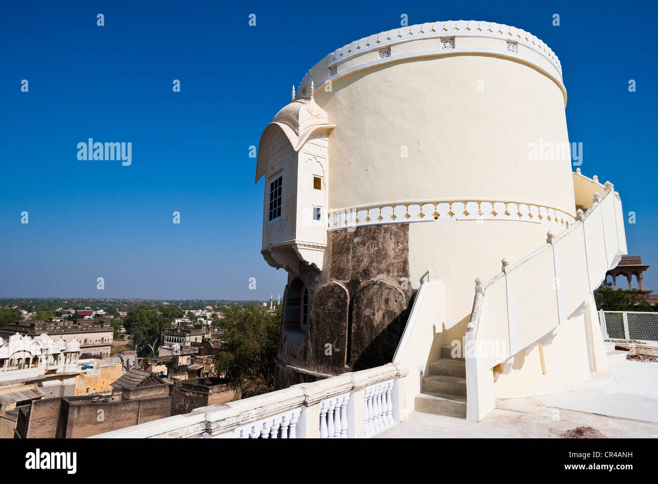 Indien, Rajasthan State Shekhawati Region, Mandawa, Mandawa Castle, Suite im Turm Stockfoto