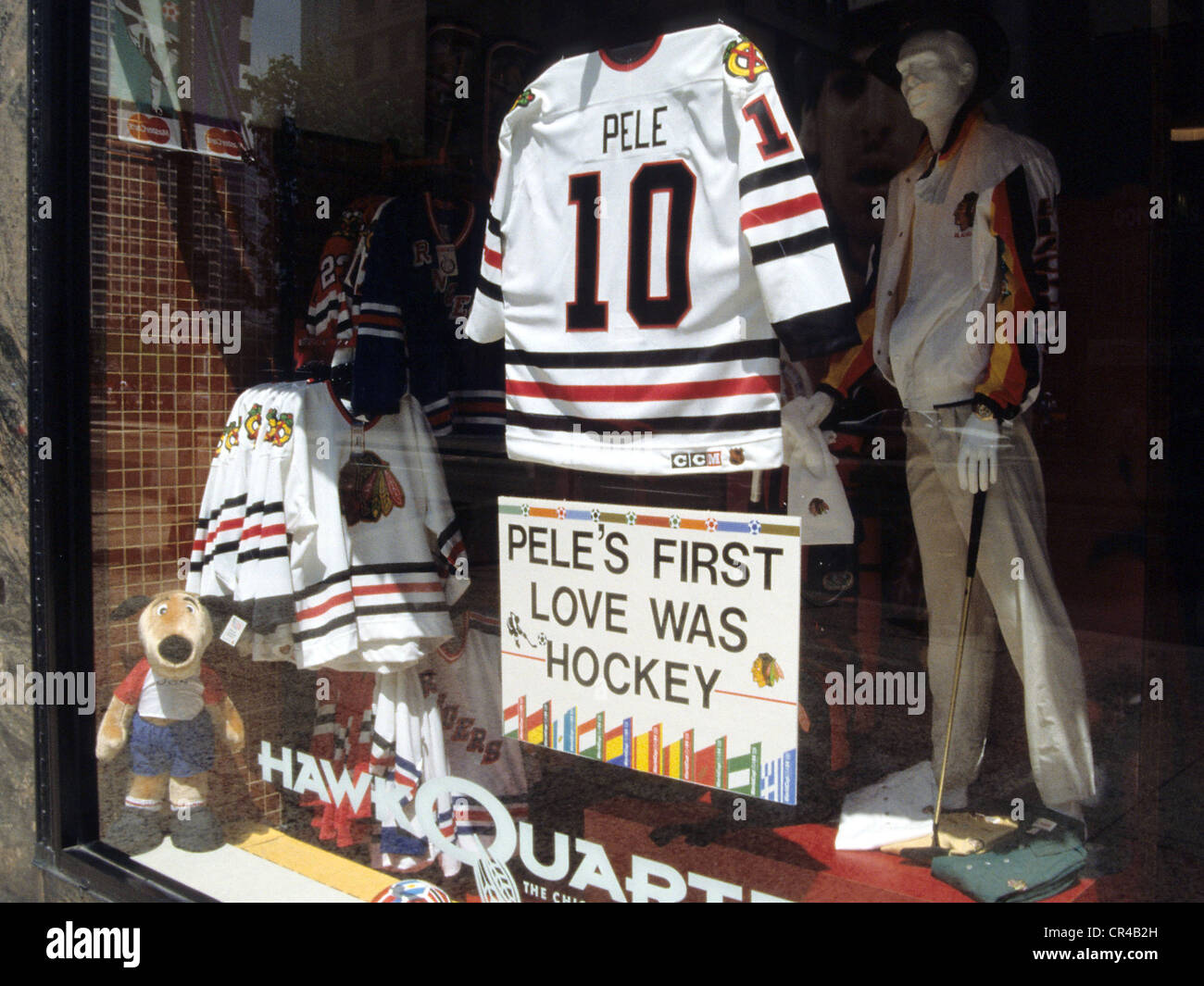 Pele der Eishockeyspieler Stockfoto