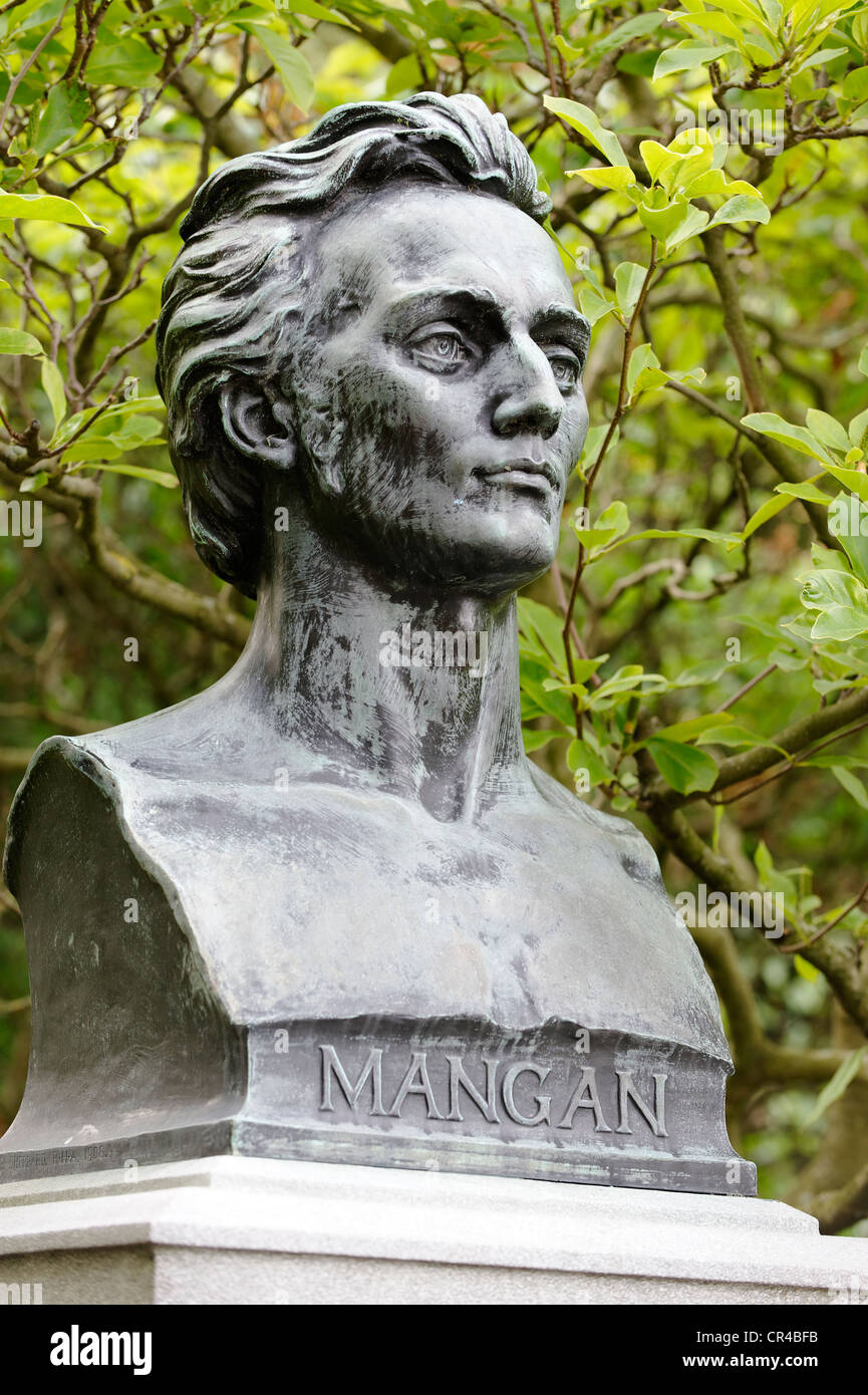 James Clarence Mangan, 1803-1849, irischer Dichter, Denkmal, St. Stephan Green, Dublin, Republik Irland, Europa, PublicGround Stockfoto