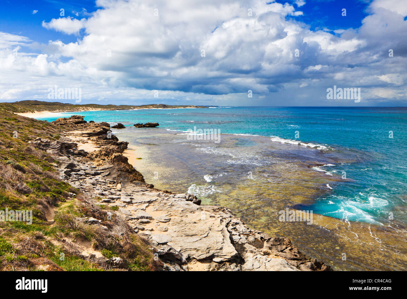 Küste bei Strickland Bay auf Rottnest Island, Western Australia, Australia Stockfoto