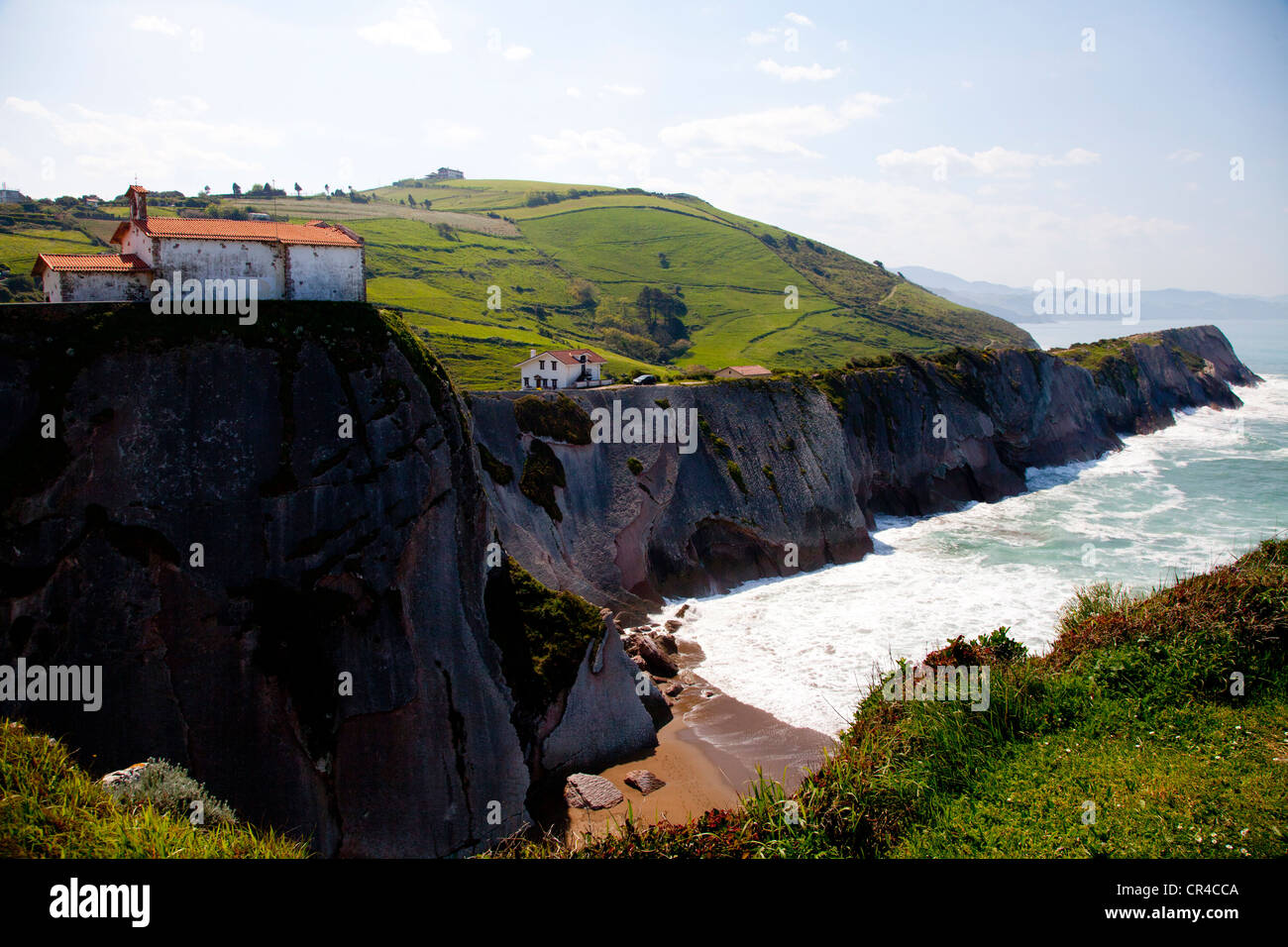 Flysch an der Küste von Zumaia, Guipuzcoa, baskische Land, Spanien, Europa Stockfoto