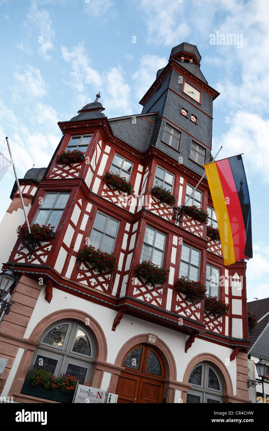 Altes Rathaus, erbaut im Jahre 1715, quadratische Marktplatz, Lorsch, Bergstrasse Bezirk, Hessen, Deutschland, Europa Stockfoto