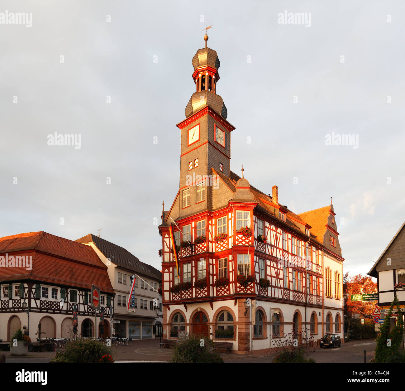 Altes Rathaus, erbaut im Jahre 1715, quadratische Marktplatz, Lorsch, Bergstrasse Bezirk, Hessen, Deutschland, Europa Stockfoto