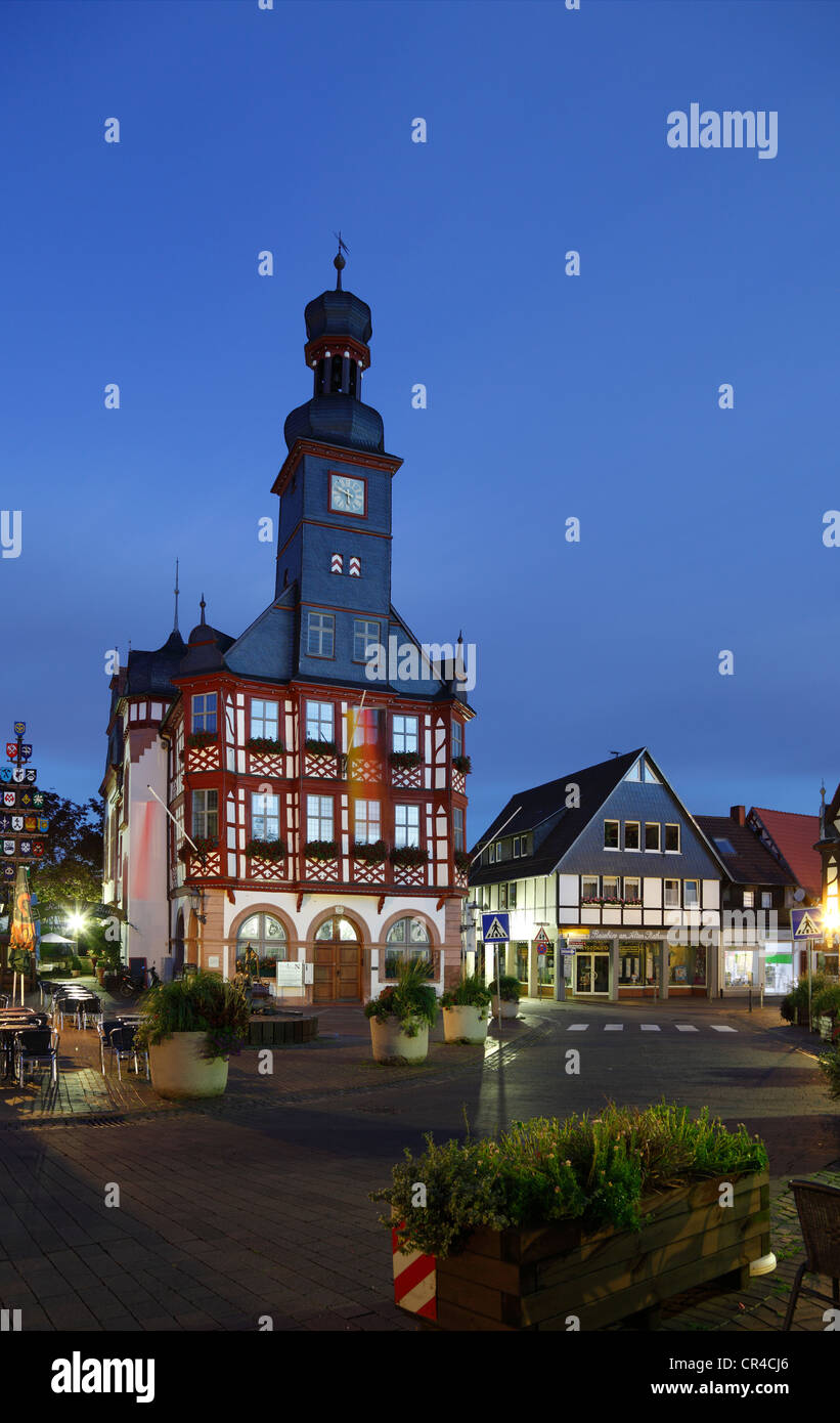 Altes Rathaus, erbaut im Jahre 1715, quadratische Marktplatz, Lorsch, Bergstrasse Bezirk, Hessen, Deutschland, Europa Stockfoto