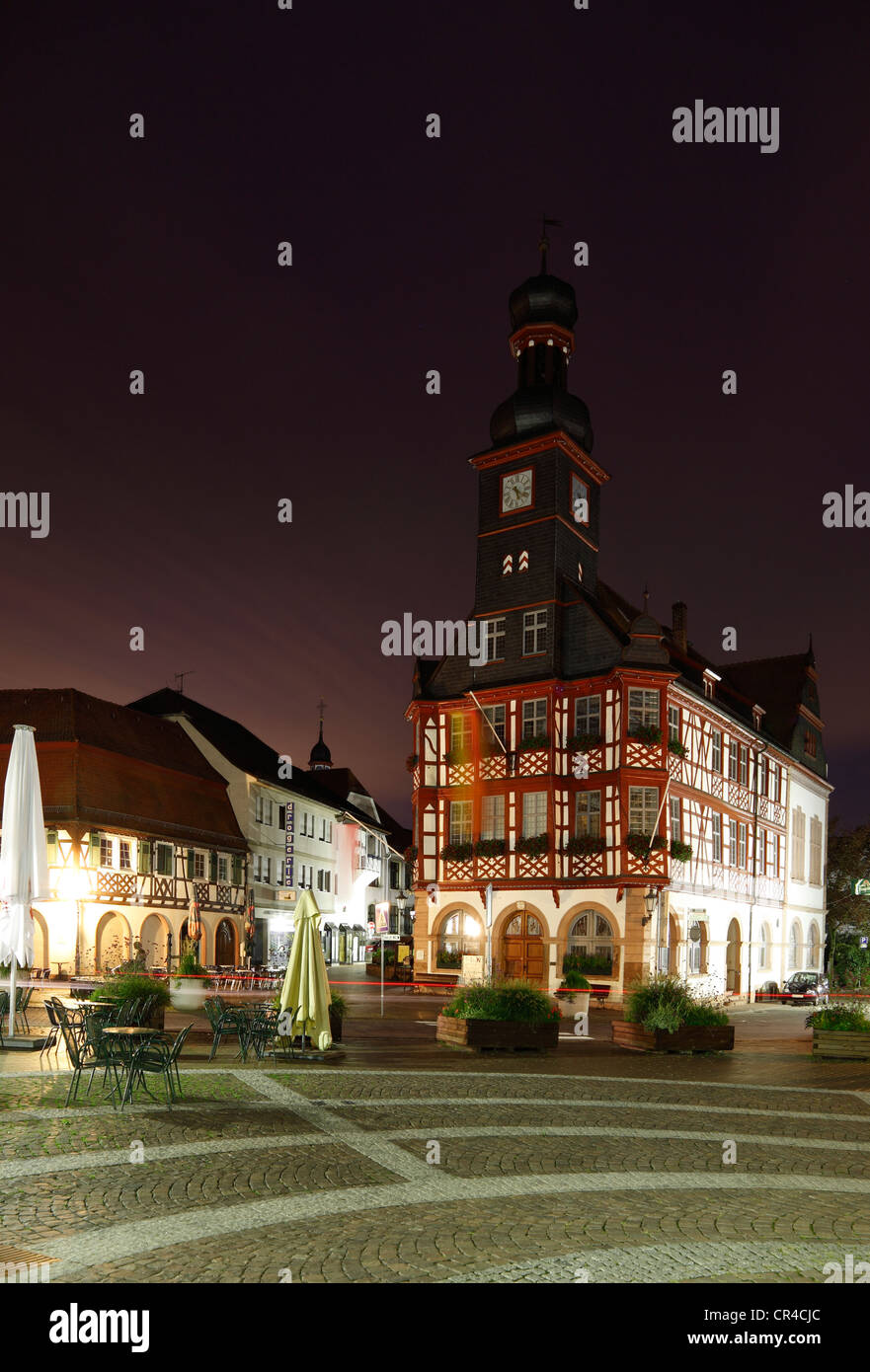 Altes Rathaus, erbaut im Jahre 1715, quadratische Marktplatz, Lorsch, Bergstrasse Bezirk, Hessen, Deutschland, Europa Stockfoto