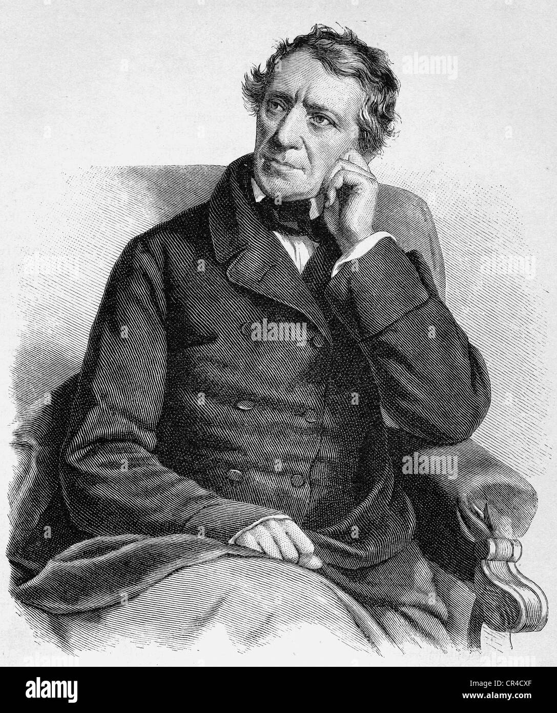 Franz Grillparzer (1791-1872), Schriftsteller, Stahlstich, 1858 Stockfoto