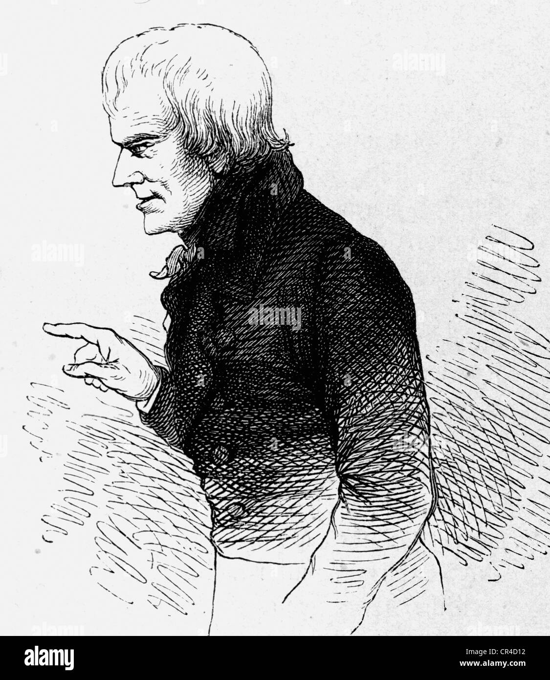 Friedrich Hoelderlin (1770-1843), Dichter, Stahlstich, vor 1880 Stockfoto