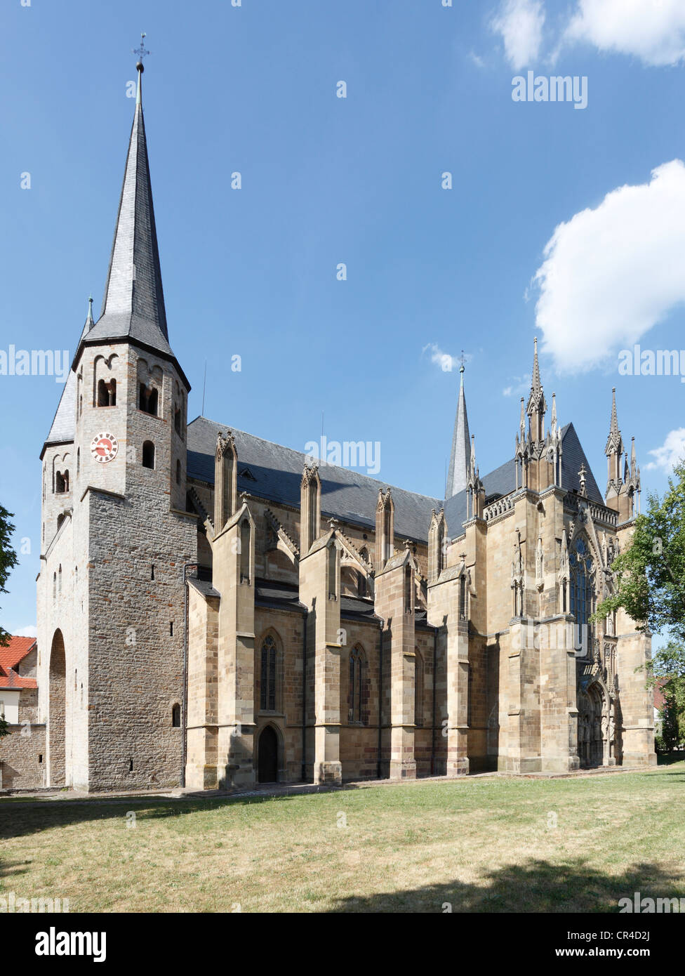 Gotische Abbey Church of Saint Peter, ehemalige Stiftskirche der Ritter und Kloster der Benediktiner-Abtei-Gruessau, Stockfoto