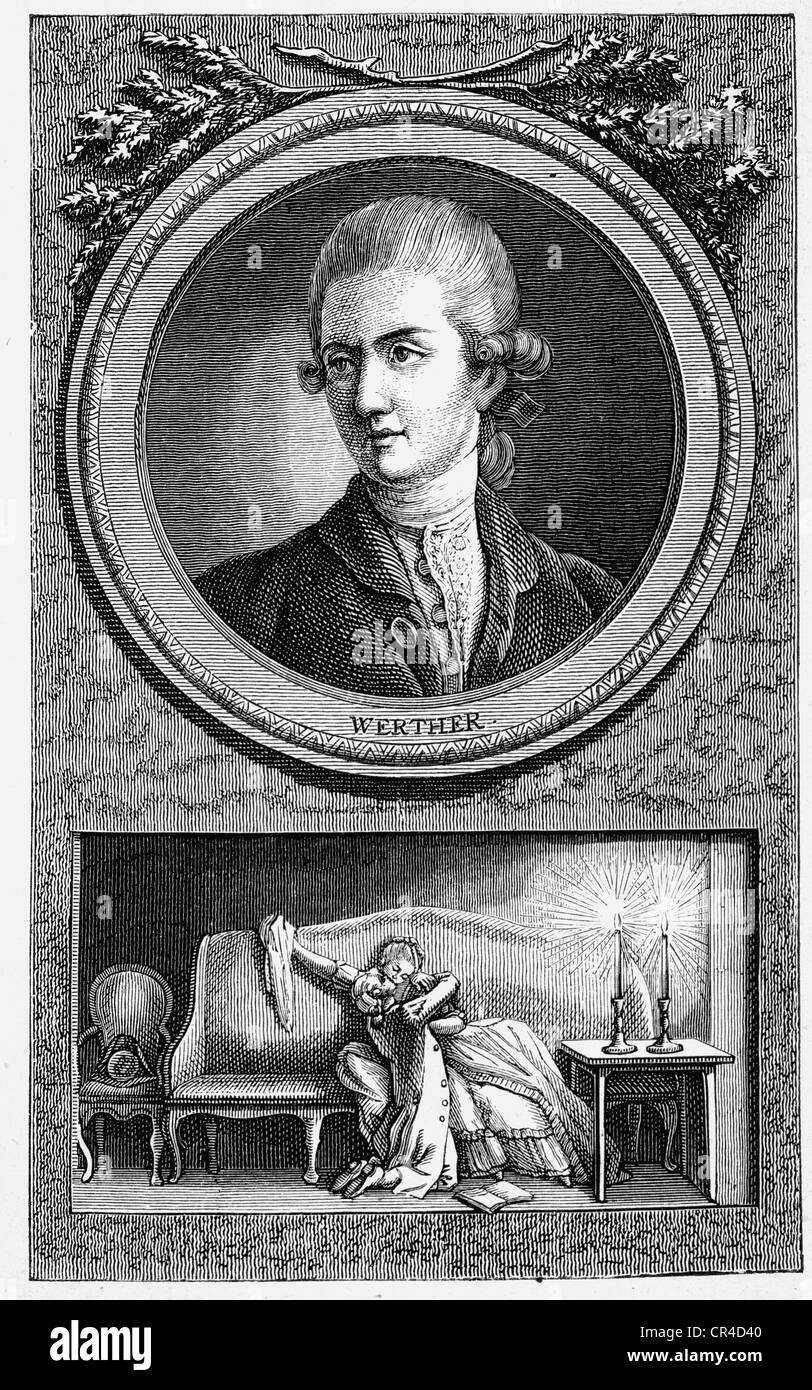 Zuerst gedruckt von "Werthers Leiden" von j. W. von Goethe, 1744, Werther Stockfoto