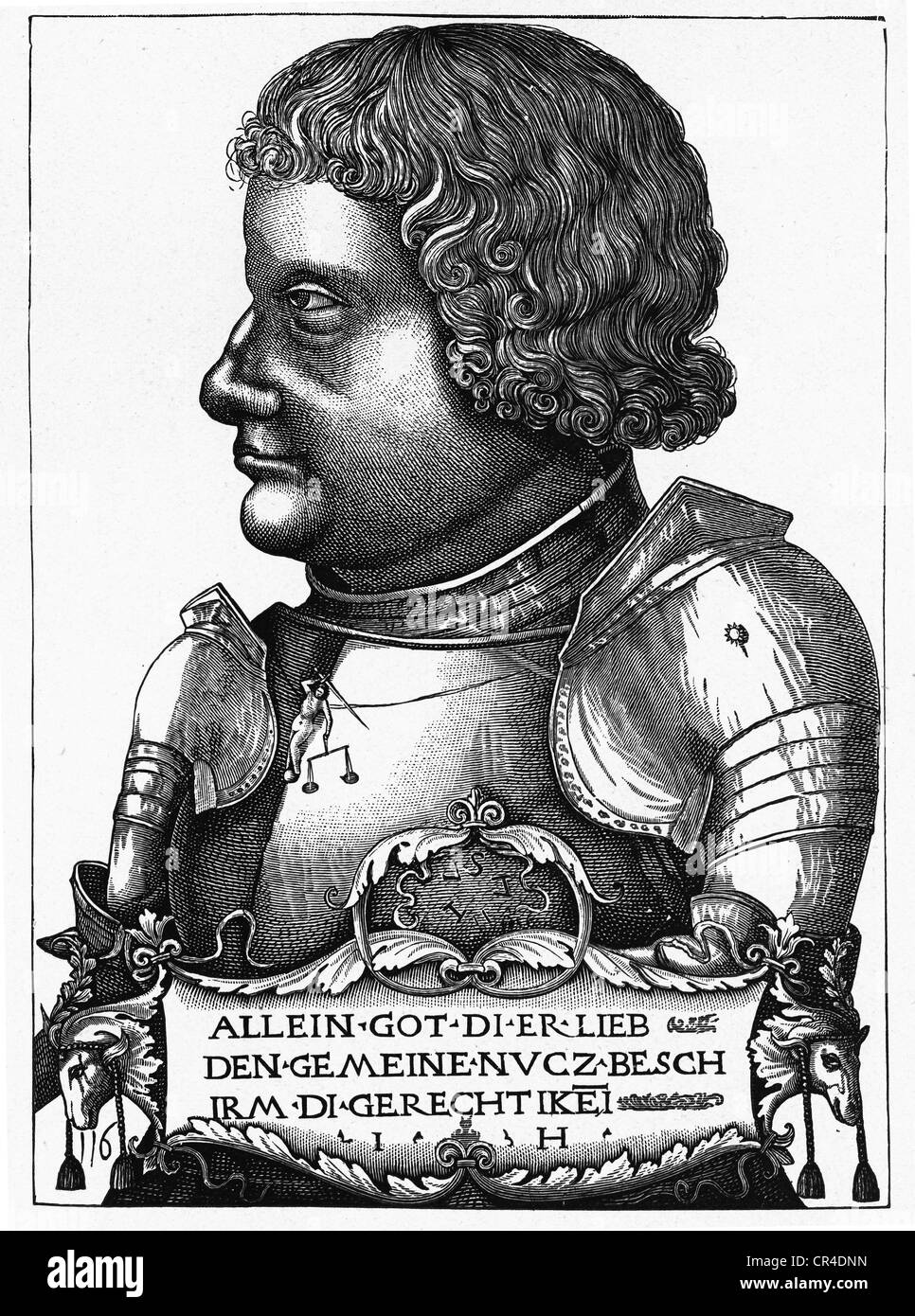 Deutscher Ritter Franz von Sickingen (1481-1523), Gravur, 1520 Stockfoto