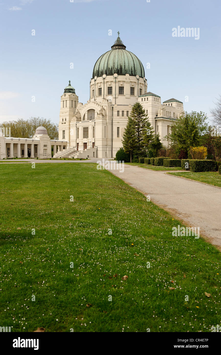 Wiener Zentralfriedhof, Wiener Zentralfriedhof, Karl Borromaeus Kirche von Max Hegele, presidential Krypta, Vienna Stockfoto