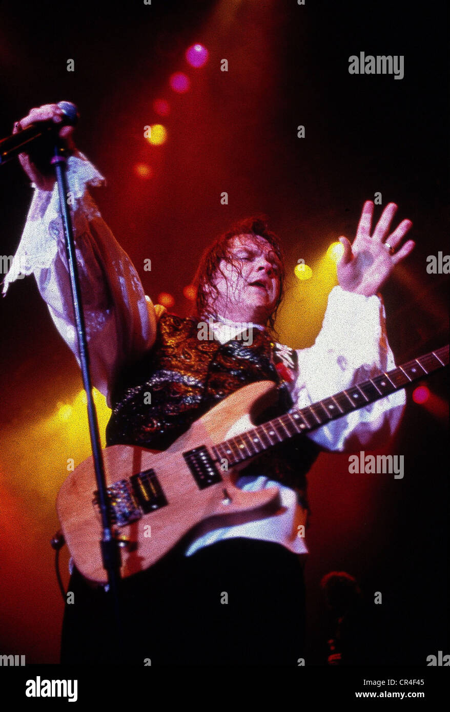 Meat Loaf, geboren als Marvin Lee Aday, * 27.9.1947, US-Sänger, halbe Länge, während eines Konzerts, ca. 1992, Stockfoto