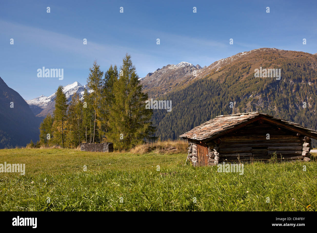 Heu-Scheune, Mölltal Tal, hohen Tauern, Kärnten, Austria, Europe Stockfoto