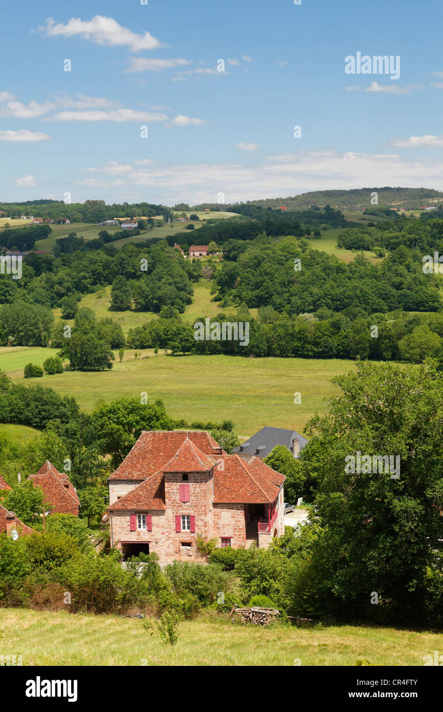 Curemonte, Les plus Beaux gekennzeichnet Dörfer de France, der schönsten Dörfer von Frankreich, Dordogne-Tal, Frankreich, Europa Stockfoto