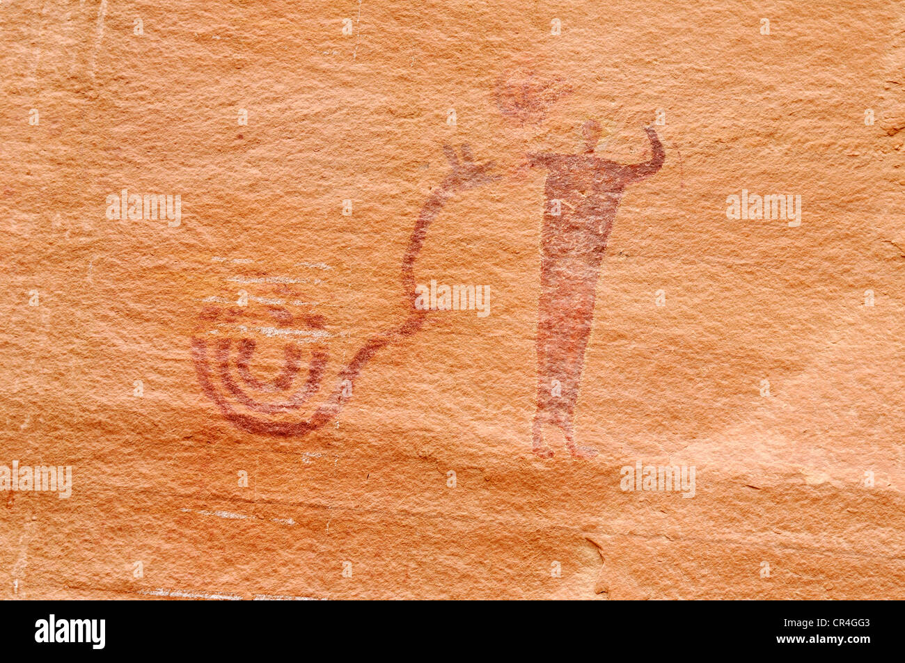 Native American Indian Felskunst Buckhorn zeichnen Petroglyphen, San Rafael Swell, Utah, USA, Nordamerika Stockfoto