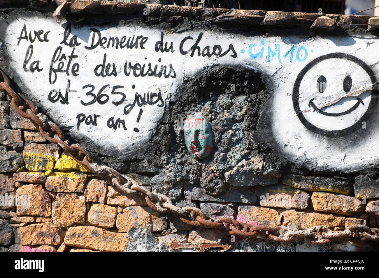 Frankreich, Rhone, Les Monts d ' or, Saint Romain au Mont d ' or, Abode of Chaos (Demeure du Chaos), Eigentum und Kunstwerk von Stockfoto