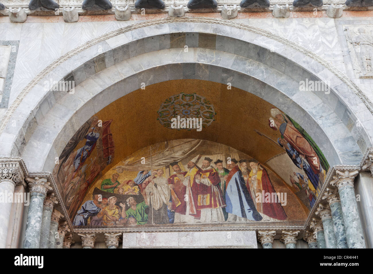 Deckengemälde, Basilica di San Marco, Markus Basilika, San Marco Viertel, Piazza San Marco, Markusplatz entfernt, Venedig Stockfoto