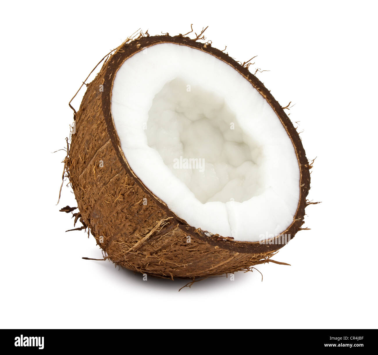 Frische Kokosnuss isoliert auf weißem Hintergrund Stockfoto