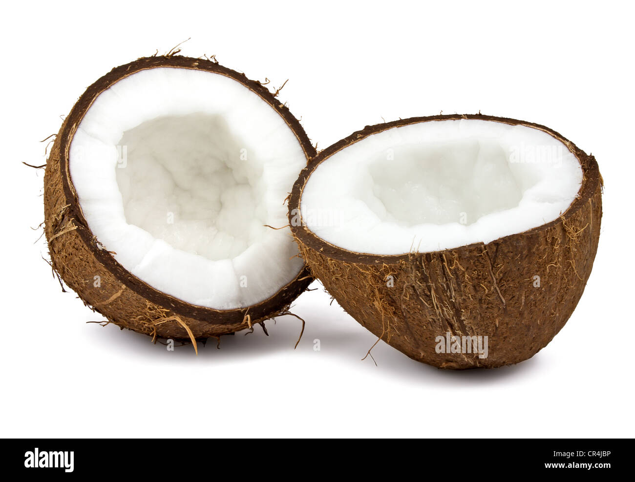 Frische Kokosnuss isoliert auf weißem Hintergrund Stockfoto