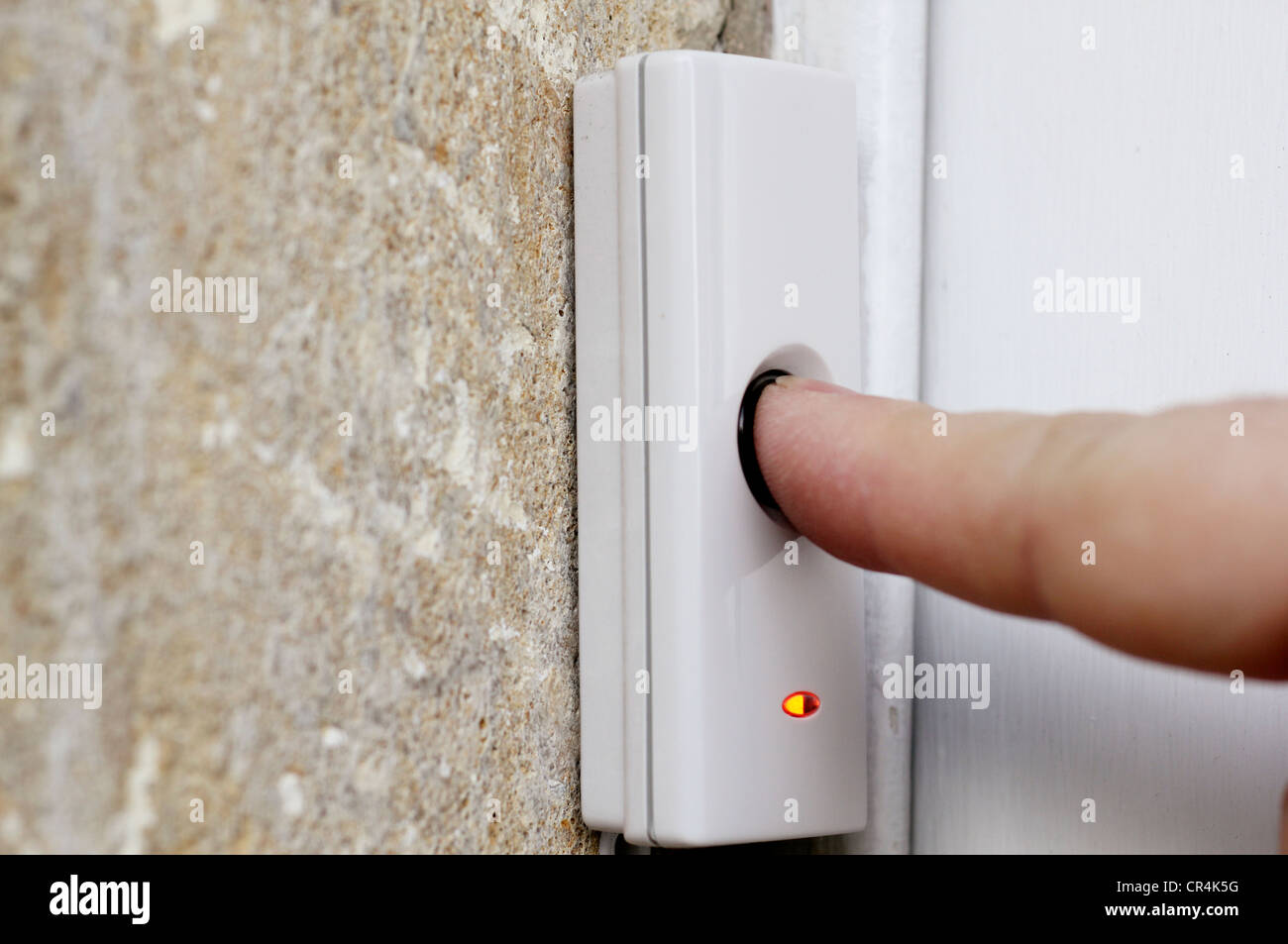 Pressen-Türklingel Stockfoto