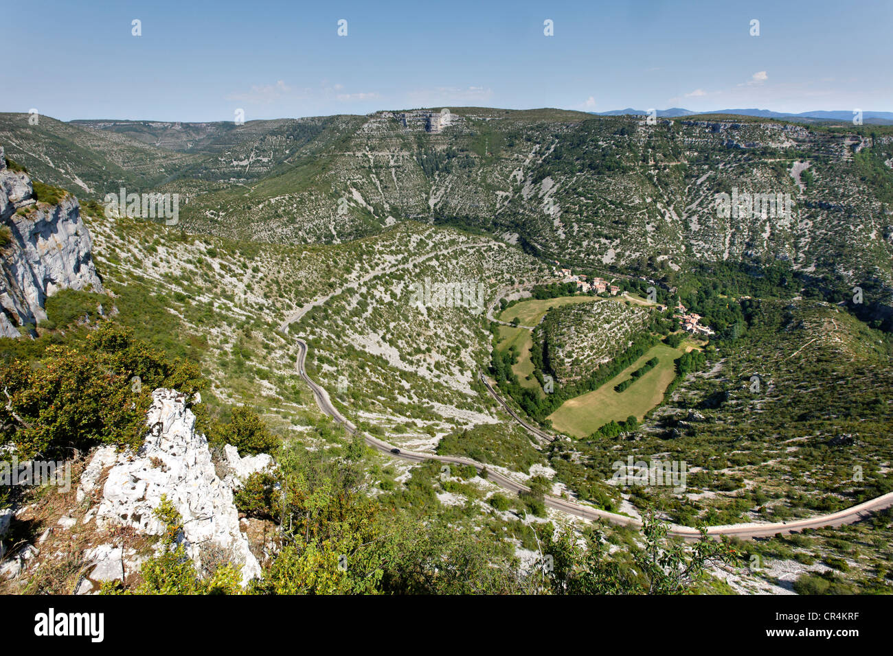 Cirque de Navacelles, Blandas, die Causses und Cevennen, mediterrane Agro-pastoralen Kulturlandschaft Stockfoto