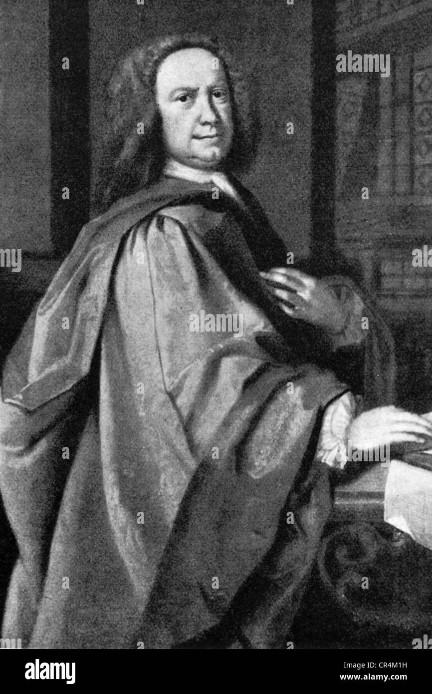 Pepusch, Johann Christoph, 1667 - 20.7.1752, deutscher Komponist, halbe Länge, nach zeitgenössischer Malerei, Stockfoto