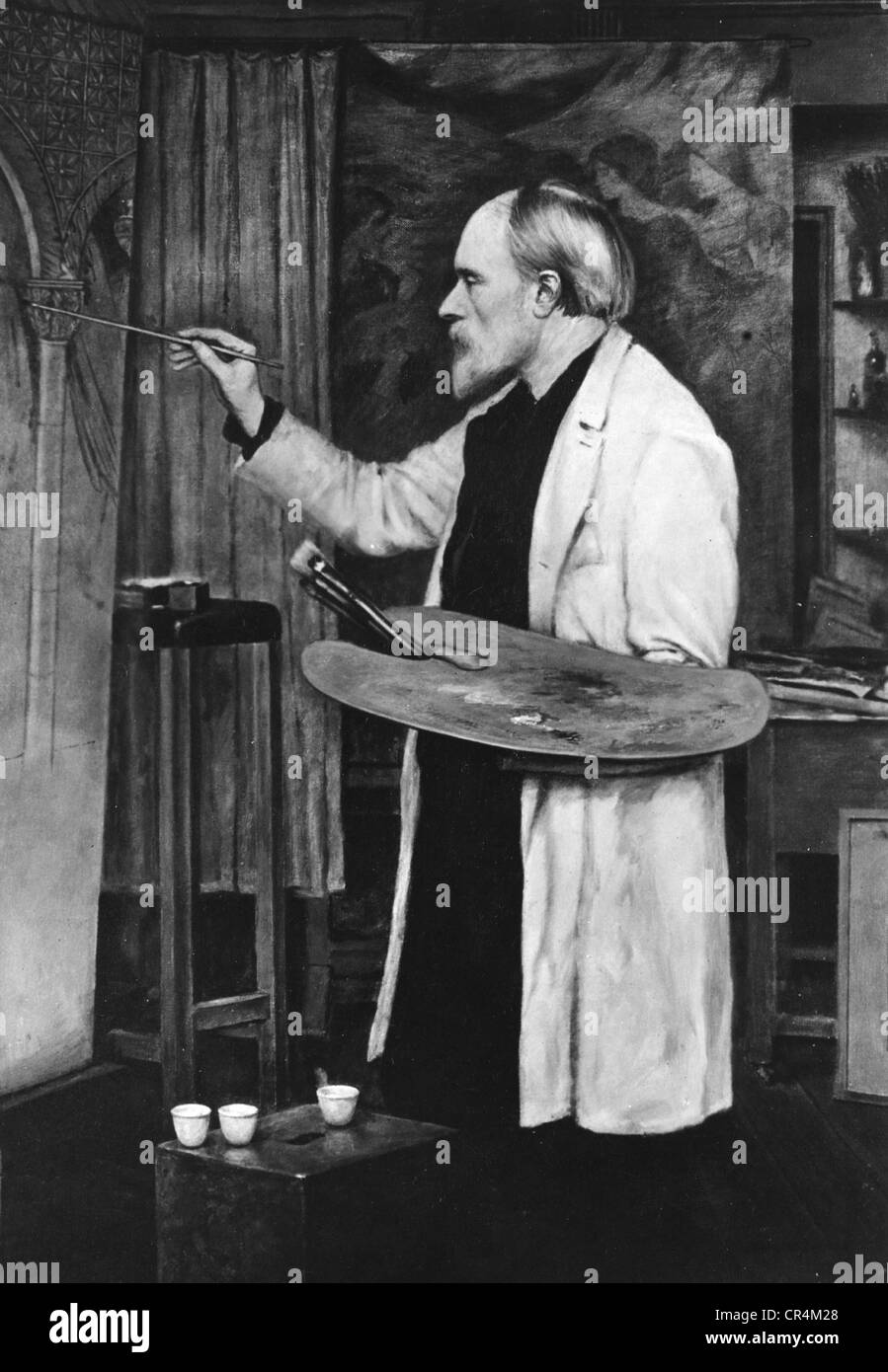 Burne-Jones, Sir Edward Coley 28.8.33 - 17.6.1898, englischer Maler, Selbstporträt, 1864, Stockfoto