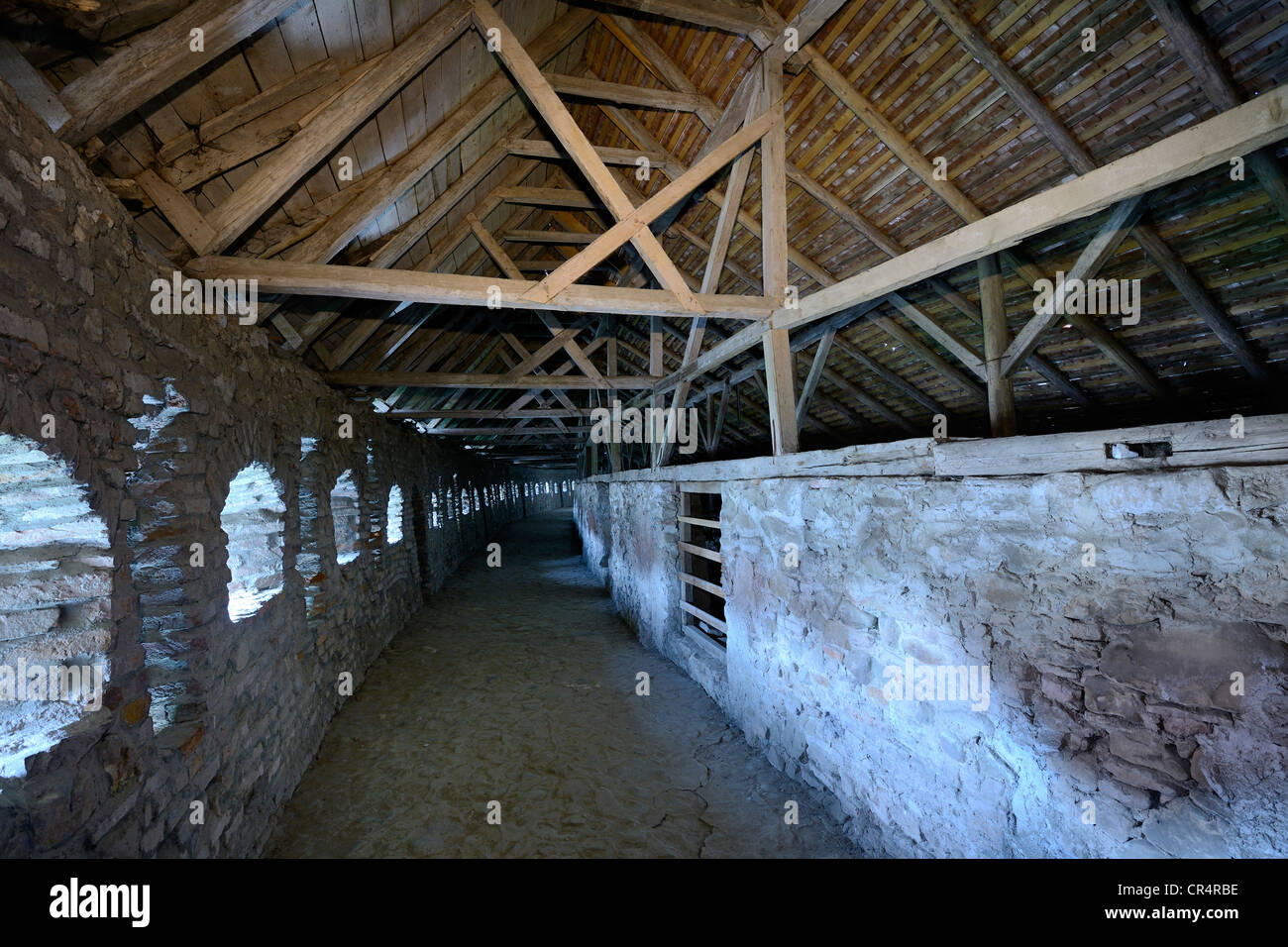 Brüstung gehen in der defensive Wand befestigte Kirche von Prejmer, UNESCO-Weltkulturerbe, Rumänien, Europa Stockfoto