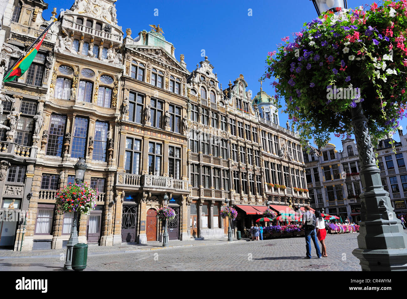 Belgien, Brüssel, Grand Place (Grote Markt) UNESCO-Welterbe, Giebel Häuser Stockfoto