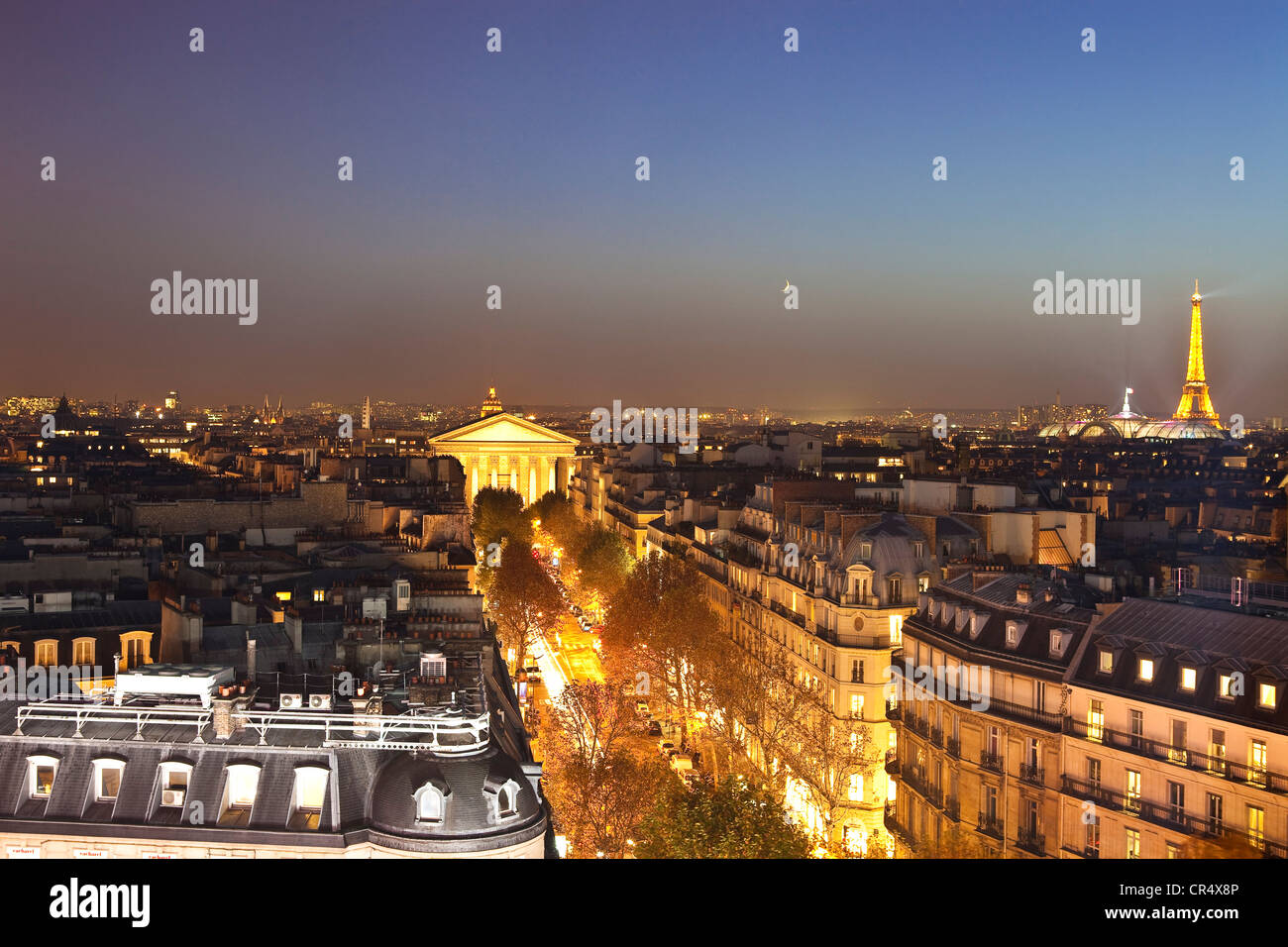 Frankreich, Paris, Rue Tronchet (Tronchet Street) und der Kirche La Madeleine Stockfoto