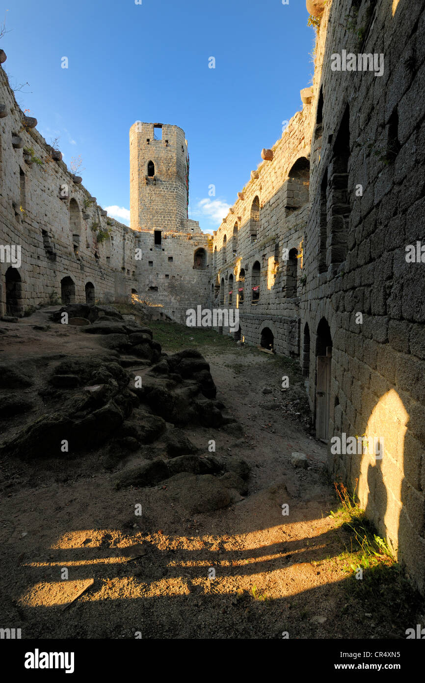 Haut Andlau Schloss, Barr, elsässischen Weinstraße, Bas-Rhin, Frankreich Stockfoto