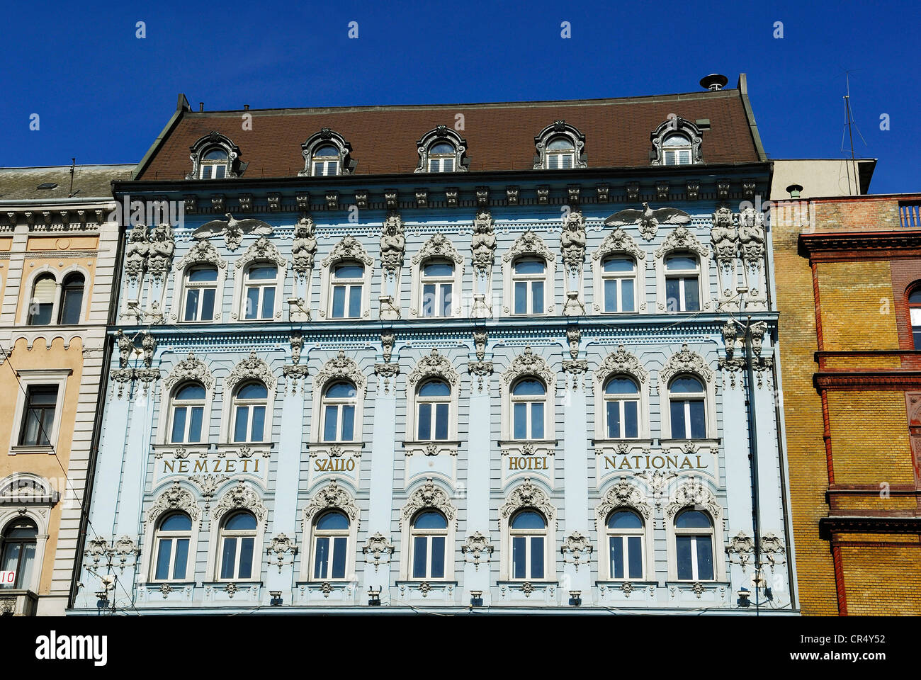 Ungarn, Budapest, UNESCO-Welterbe, Jugendstil-Gebäude in Avenue Jószef Körút ein l'angle Avec Rákóczi útca Stockfoto
