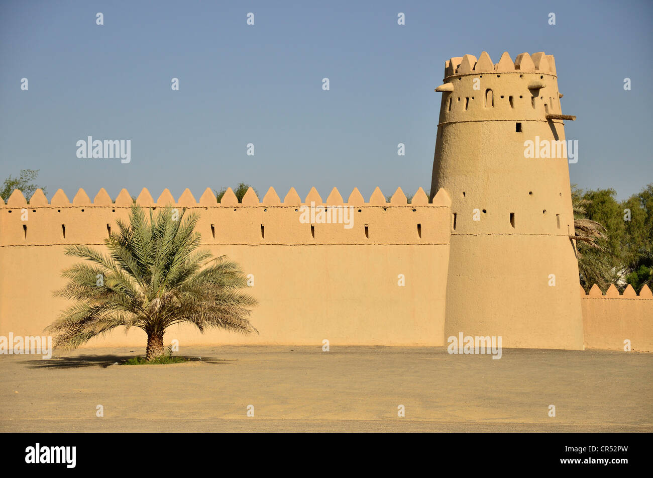 Al Jahili Fort in Al Ain, UNESCO-Weltkulturerbe, Abu Dhabi, Vereinigte Arabische Emirate, Arabische Halbinsel, Orient, Asien Stockfoto