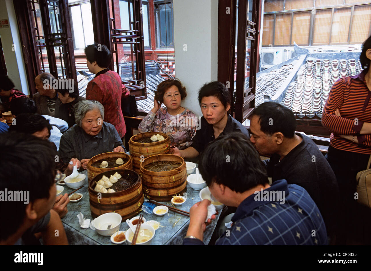 China, Shanghai, Old Nanshi District, Dampf Restaurant Küche Stockfoto