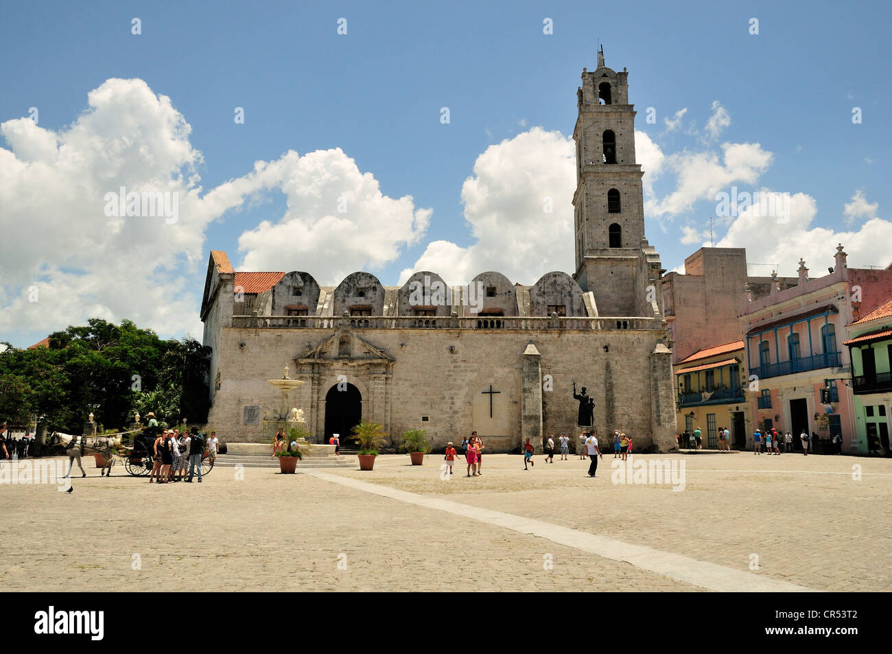 Basilica de San Francisco de Asis, Altstadt Habana Vieja, UNESCO-Weltkulturerbe, Havanna, Kuba, Caribbean Stockfoto